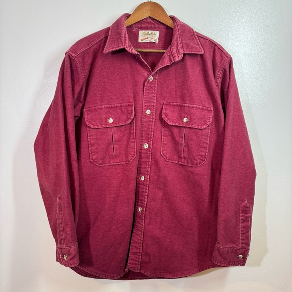 Cabela's Other - Vintage Cabelas Shirt Mens Large Red Chamois Button Up Flannel - Made in U.S.A
